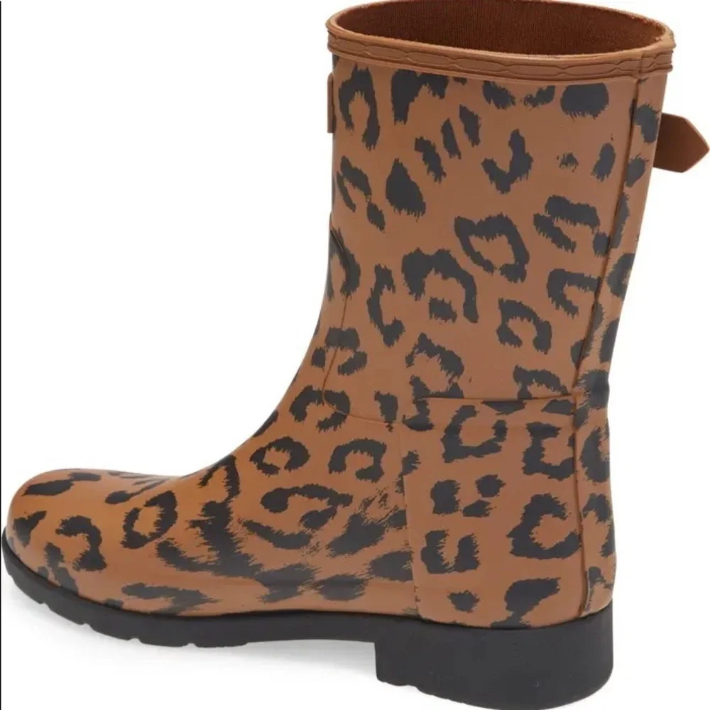 Hunter | New Original Leopard Print Refined Short Rain Boots